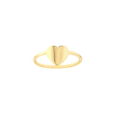 14k Yellow Gold Heart Stackable Ring